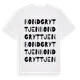 White t-shirt med Bondgryttjen ordlek t-shirt