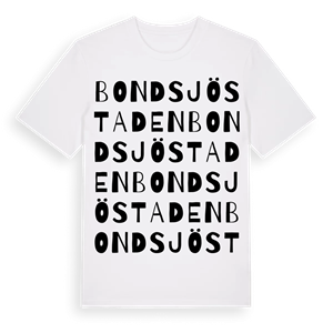 Bondsjöstaden ordlek t-shirt – ekologisk bomull t-shirt från Pinshirt