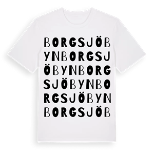 Borgsjöbyn ordlek t-shirt – ekologisk bomull t-shirt från Pinshirt