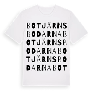 Botjärnsbodarna ordlek t-shirt – ekologisk bomull t-shirt från Pinshirt