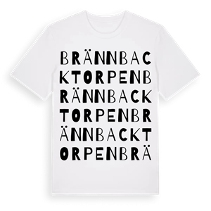 Brännbacktorpen ordlek t-shirt – ekologisk bomull t-shirt från Pinshirt