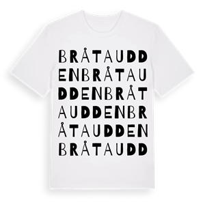 Bråtaudden ordlek t-shirt – ekologisk bomull t-shirt från Pinshirt