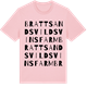 Pink Cotton t-shirt med Brattsands Vildsvinsfarm ordlek t-shirt