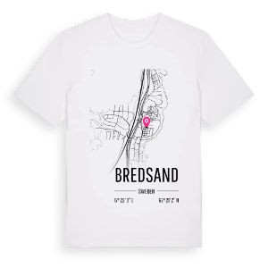 Bredsand karta t-shirt – ekologisk bomull t-shirt från Pinshirt