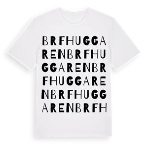 Brf Huggaren ordlek t-shirt – ekologisk bomull t-shirt från Pinshirt