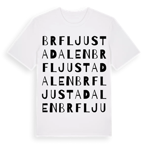 Brf Ljustadalen ordlek t-shirt – ekologisk bomull t-shirt från Pinshirt