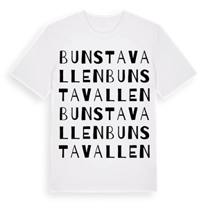 Bunstavallen ordlek t-shirt – ekologisk bomull t-shirt från Pinshirt