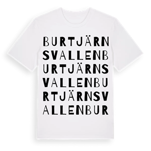 Burtjärnsvallen ordlek t-shirt – ekologisk bomull t-shirt från Pinshirt