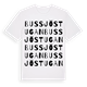 White t-shirt med Bussjöstugan ordlek t-shirt