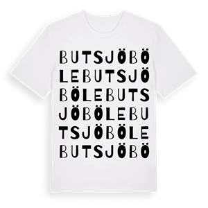 Butsjöböle ordlek t-shirt – ekologisk bomull t-shirt från Pinshirt