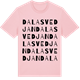Pink Cotton t-shirt med Dalasvedjan ordlek t-shirt