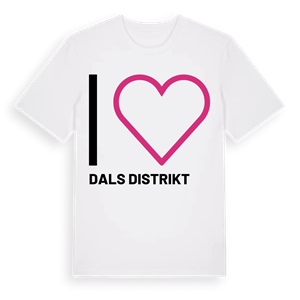 Jag älskar Dals distrikt t-shirt stort tryck – ekologisk bomull t-shirt från Pinshirt