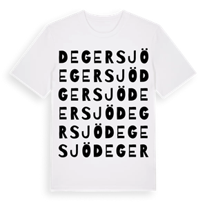 Degersjö ordlek t-shirt – ekologisk bomull t-shirt från Pinshirt