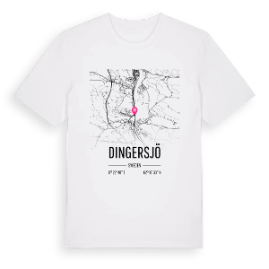 Dingersjö karta t-shirt – ekologisk bomull t-shirt från Pinshirt