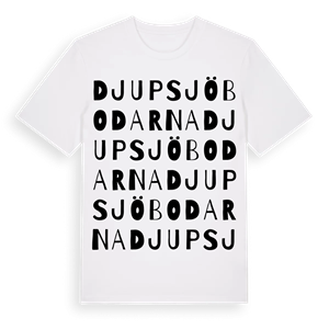 Djupsjöbodarna ordlek t-shirt – ekologisk bomull t-shirt från Pinshirt