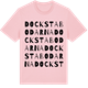 Pink Cotton t-shirt med Dockstabodarna ordlek t-shirt