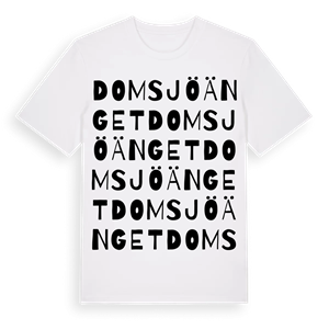 Domsjöänget ordlek t-shirt – ekologisk bomull t-shirt från Pinshirt