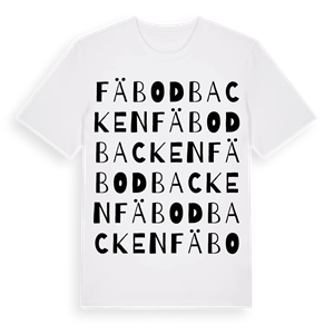 Fäbodbacken ordlek t-shirt – ekologisk bomull t-shirt från Pinshirt