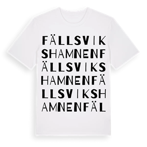 Fällsvikshamnen ordlek t-shirt – ekologisk bomull t-shirt från Pinshirt