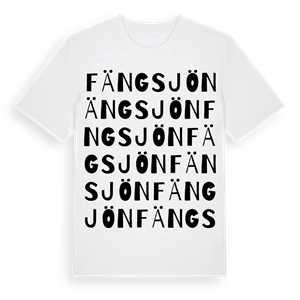 Fängsjön ordlek t-shirt – ekologisk bomull t-shirt från Pinshirt