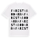 White t-shirt med Farestabodarna ordlek t-shirt