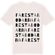 Vintage White t-shirt med Farestabodarna ordlek t-shirt