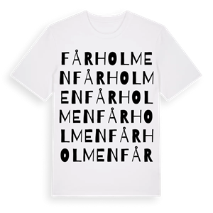 Fårholmen ordlek t-shirt – ekologisk bomull t-shirt från Pinshirt