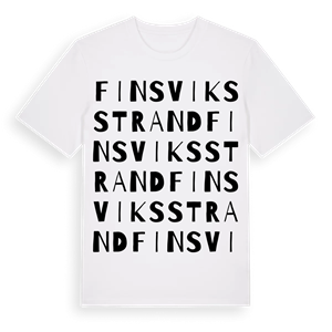 Finsviksstrand ordlek t-shirt – ekologisk bomull t-shirt från Pinshirt