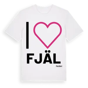 Jag älskar Fjäl t-shirt stort tryck – ekologisk bomull t-shirt från Pinshirt