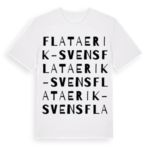 Flata Erik-Svens ordlek t-shirt – ekologisk bomull t-shirt från Pinshirt