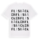 White t-shirt med Flisbäcken ordlek t-shirt