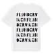 White t-shirt med Flunderviken ordlek t-shirt