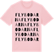 Pink Cotton t-shirt med Flybodarna ordlek t-shirt