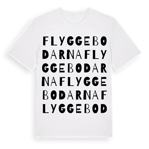 Flyggebodarna ordlek t-shirt – ekologisk bomull t-shirt från Pinshirt