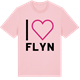 Pink Cotton t-shirt med Jag älskar Flyn t-shirt stort tryck