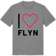 Mid Heather Gray t-shirt med Jag älskar Flyn t-shirt stort tryck