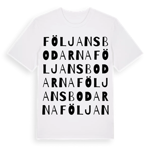 Följansbodarna ordlek t-shirt – ekologisk bomull t-shirt från Pinshirt