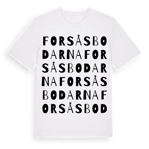Forsåsbodarna ordlek t-shirt – ekologisk bomull t-shirt från Pinshirt