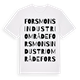 Forsmons industriområde ordlek t-shirt