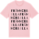 Pink Cotton t-shirt med Främmerbilla ordlek t-shirt