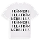 White t-shirt med Främmerbilla ordlek t-shirt