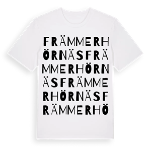 Främmerhörnäs ordlek t-shirt – ekologisk bomull t-shirt från Pinshirt