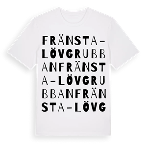 Fränsta-Lövgrubban ordlek t-shirt – ekologisk bomull t-shirt från Pinshirt