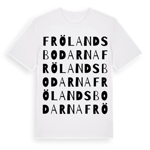 Frölandsbodarna ordlek t-shirt – ekologisk bomull t-shirt från Pinshirt