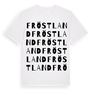 Fröstland ordlek t-shirt – ekologisk bomull t-shirt från Pinshirt