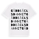 White t-shirt med Gäddbäcksdammet ordlek t-shirt