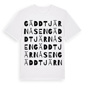 Gäddtjärnåsen ordlek t-shirt – ekologisk bomull t-shirt från Pinshirt