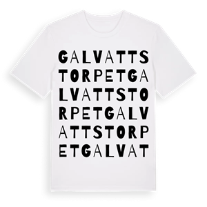 Galvattstorpet ordlek t-shirt – ekologisk bomull t-shirt från Pinshirt