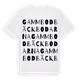 White t-shirt med Gammbodbäckbodarna ordlek t-shirt