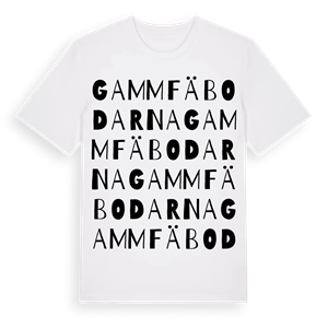 Gammfäbodarna ordlek t-shirt – ekologisk bomull t-shirt från Pinshirt